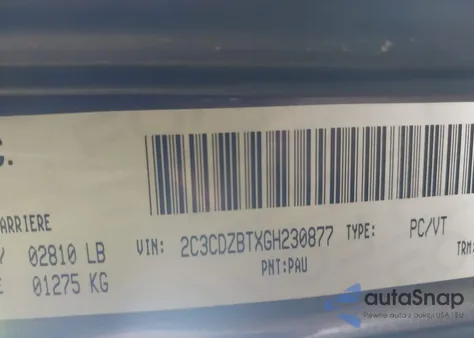 2016 Dodge Challenger R/T z USA, uszkodzony, nr VIN 2C3CDZBTXGH230877